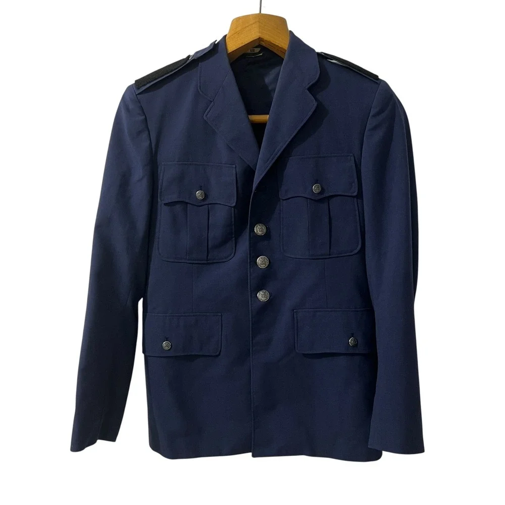 Vintage Military Dress Jacket‎ - Men's Navy Blue Uniform Blazer 40R